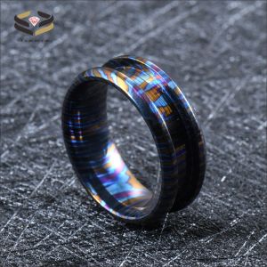 Buy cheap Customized Handmade Natural Colourful Timascus Rings Blank Inlay Ring for Men Width 8mm Third Party Appraisal Certificate from wholesalers