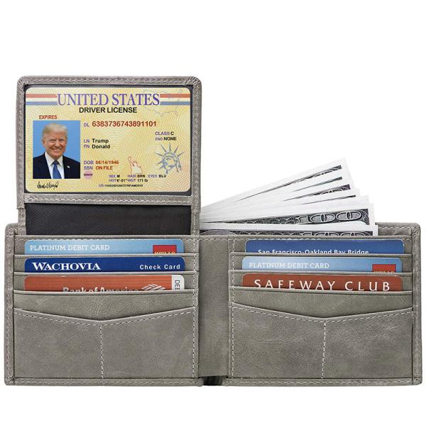 Customized Genuine Leather Wallet for Men Handmade Minimalist Anti-theft Vintage Style