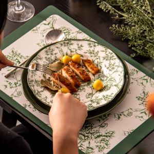 Kitchen Tabletop Under Glazed Technique Porcelain Tableware Set With Diatom