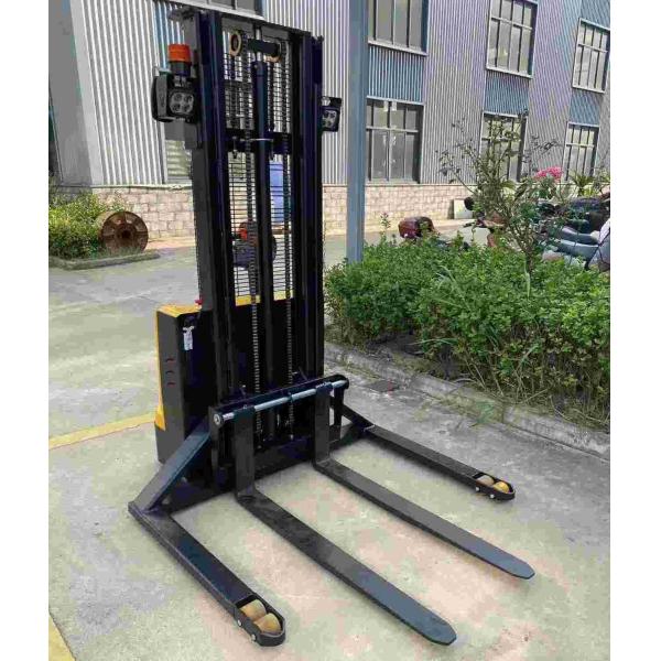 3500mm Full electric walkie stacker with widen fixed leg and forged fork used in