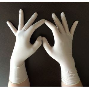 Buy cheap Elastic Long Cuff Disposable Surgical Gloves , Disposable Latex Examination product