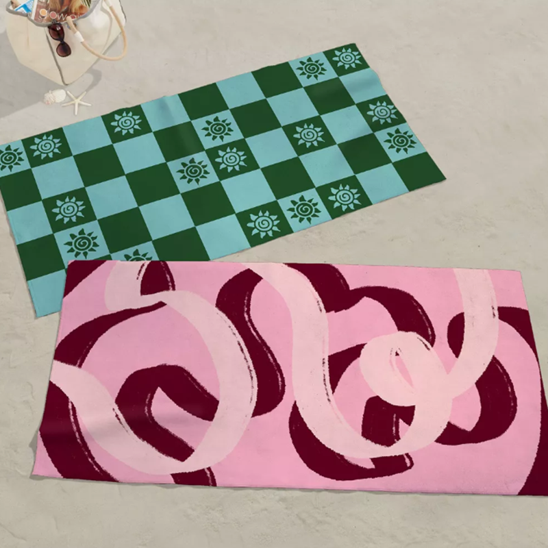 Personalised Microfibre Beach Towel with Custom Name Print, Ultra Lightweight