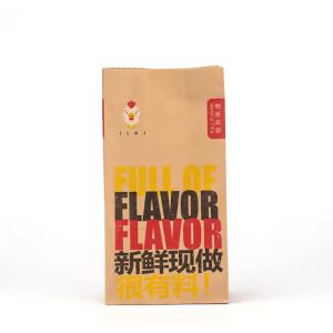 Buy cheap Unique Opening Design Easy Folding Convenient Kraft Paper Delivery Snack Packing With Custom Logo Fast Food Burger Bag from wholesalers