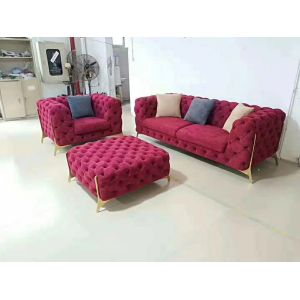 Buy cheap Red Fabric Chesterfield Sofa , Modern Chesterfield Leather Sofa Custom Service from wholesalers