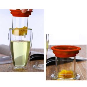 Buy cheap Cylinder Double Borosilicate Glass Cup With Silicone Lid from wholesalers