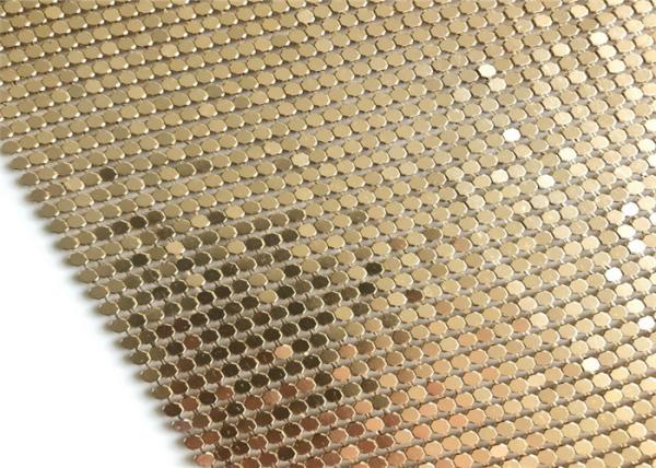 Buy cheap Rectangle Gold Sequin Mesh Fabric Metal Mirror 10mm from wholesalers