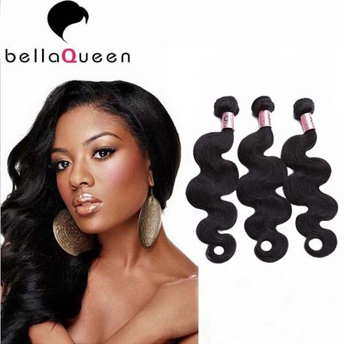 Quality No Tangle No Shedding Body Wave Natural Black 6A Remy Hair Weft for sale