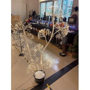 Buy cheap Christmas tree with 5 dandelion ornaments, height 1.2M and 1.5M, ironwork LED lights, 3M extension cord from wholesalers