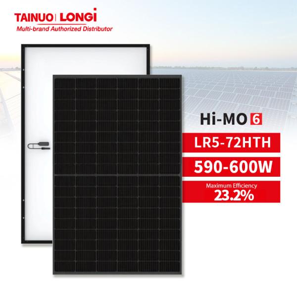 Quality 182mmx182mm Cell Size Longi Hi-Mo 6 Solar Panels 580W 590W 600W Mono Topcon Pv Modules for sale