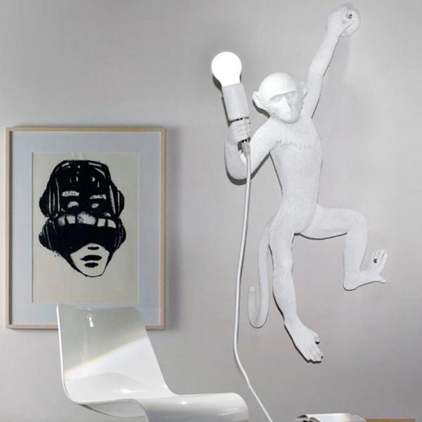 Buy cheap Monkey Lamp Wall Resin Black White Gold Right Left Side Monkey Wall Light (WH-VR-10) from wholesalers