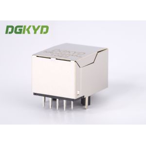 Front Pin Integrated Magnetics RJ45 Modular Jack With Copper Alloy Shell