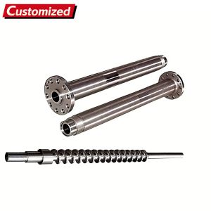 Buy cheap Customized Bimetal Twin Screw and Barrel for Injection Molding Machine LDPE and PVC Material Extruder with Conical Design from wholesalers