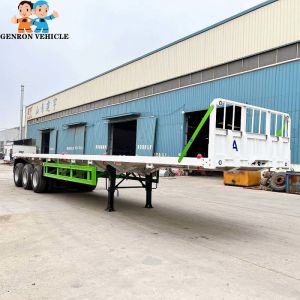 Buy cheap 12.5 Meters 45 Tons flat bed Container Semi Trailer from wholesalers