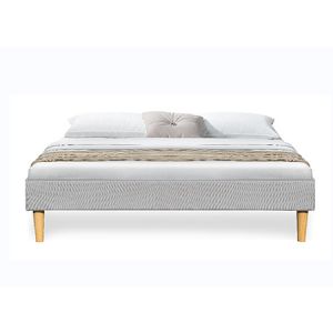 Buy cheap Light Gray Linen Soft Upholstered Bed Frame Without Headboard from wholesalers