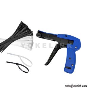 China Adjustable Grip Powerful Tension with Built-In Flush Cutter Zip Tie Install Tool Spring Loaded Lightweight Nylon Cable Tie Gun on sale