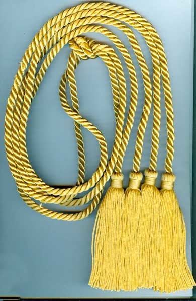 Buy cheap 52 Inches two soft rayon honor cords tied-together with 4 inches tassels on both ends from wholesalers
