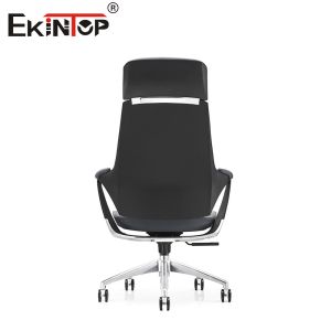 Buy cheap Black High-Back Office Chair With Leather Material And Headrest from wholesalers