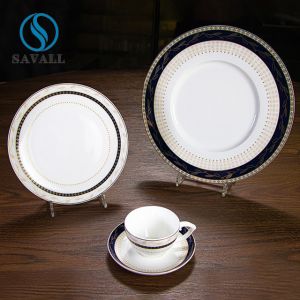 Buy cheap Black Edge Colored Porcelain Dinnerware Customized For Wedding Ceremony from wholesalers