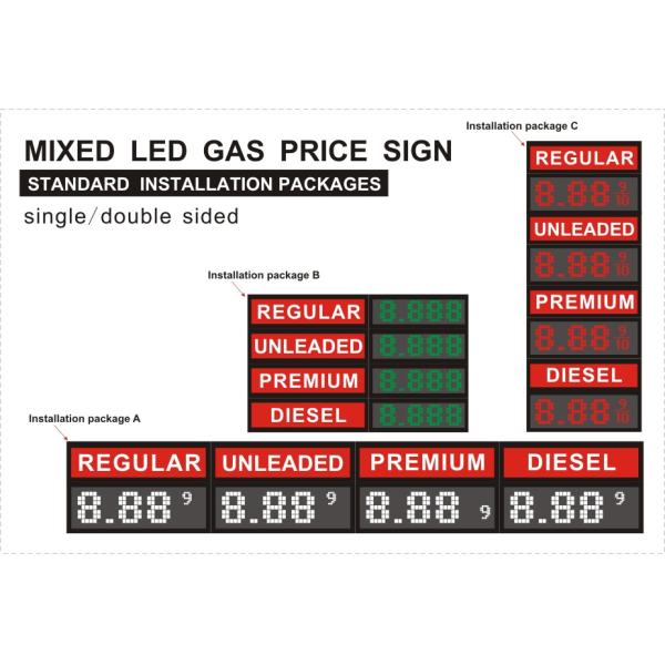 oil price sign for gas station led pump top sign gas changer led pump topper gas price display