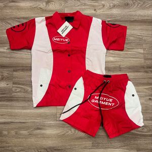 Custom Logo Button up Windbreaker Nylon Shirt Lightweight Shorts Running Summer