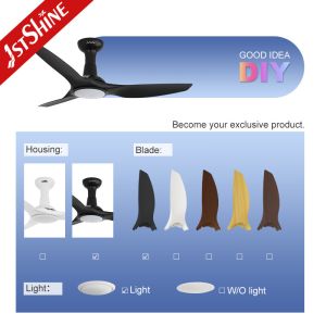 2700K 3000K 5000K Acrylic Plastic Ceiling Fan Modern Easy Clean