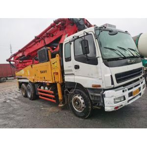 Buy cheap 2012 Sany 49meter red used concrete pump with ISUZU Chassis from wholesalers