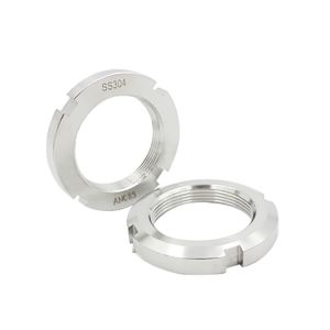 Stainless Steel M5M6M8 DIN981 Round Nut Locknuts Slotted Round Nuts