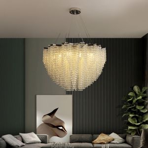 Buy cheap Durable LED Custom Crystal Chandeliers Stainless Steel Lamp Body K9 Primary Crystal from wholesalers