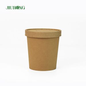 Buy cheap Salad Kraft Biodegradable Paper Bowl 8oz Eco Friendly PLA Lid product