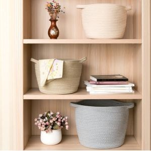 Buy cheap Decorative Custom Woven Cotton Rope Laundry Toys Candy Storage Fabric Container Wholesale Spa Gift Baskets Organizer from wholesalers