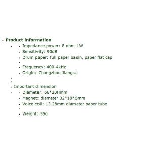 Buy cheap LS66W-3 8 Ohm 1W full paper flat cap for alarm horn.speaker; loudspeaker; reproducer; horn.loudhailer; from wholesalers