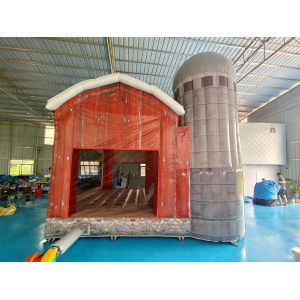Commercial PVC Tarpaulin Fireproof Baffle Inflatable Bounce House With Slide