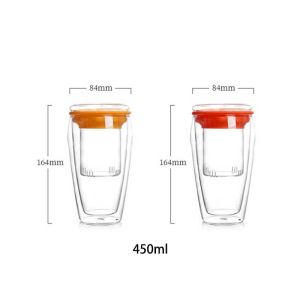Buy cheap Cylinder Double Borosilicate Glass Cup With Silicone Lid from wholesalers