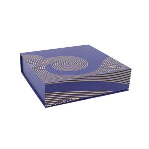Buy cheap Luxury Recycled Cardboard Gift Boxes Chinese Blue Hot Stamping Printing from wholesalers
