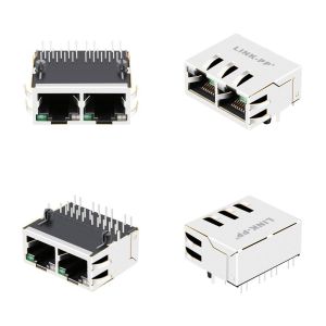 Buy cheap 10G Base-T 1x2 Port JTL-U1001NL Tab UP Through Hole Rj45 Lan Jack With Green-Yellow / Green Leds from wholesalers