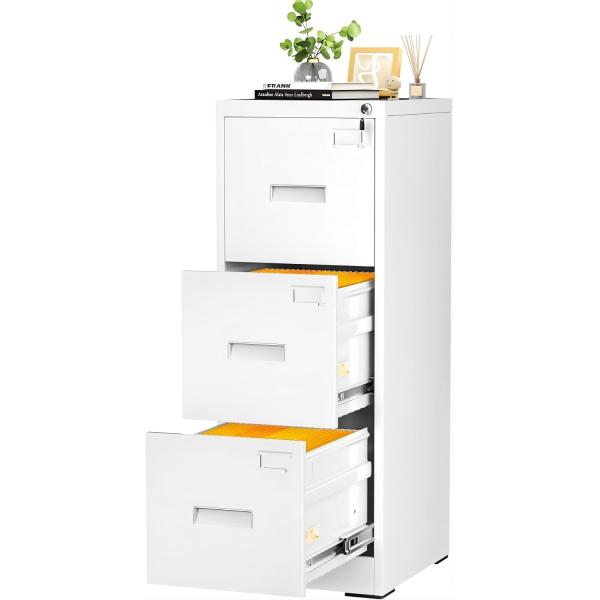 K-D Structure Filing Cabinet Steel 3 Drawers 38x45x73CM MOQ 50 PCS for Office
