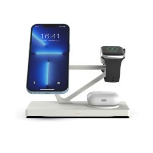 5 In 1 Magnetic Wireless Charging With Night Lamp 2w ABS Material White And