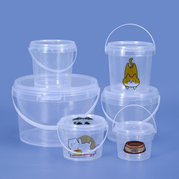 Buy cheap 5L 6L Plastic Bucket for Food Grade Popcorn Cereals Ice Grain Pail Clear Container from wholesalers