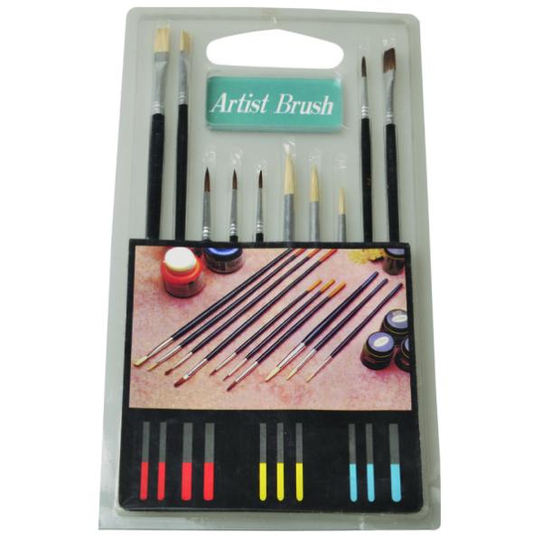 Quality Fine Artist Painting Brushes Set 15pcs Or 10pcs Wooden / Plastic Handle for sale