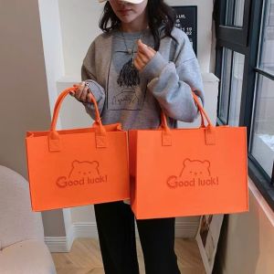 Commuting Simple Style Felt Shopping Handbag with Custom logo and Color Custom