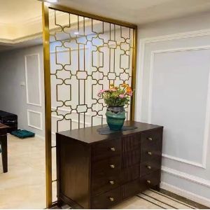 Buy cheap Golden decorative metal frame room divider wall panel from wholesalers