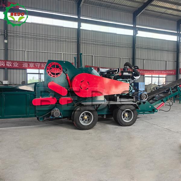 Quality 430hp Industrial Wood Crusher Pulverizer Tree Stump Grinder With 3m Feeding Conveyor for sale
