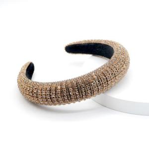 Buy cheap Luxury Rhinestone Silk Makeup Headband 100g Weight 3cm Width from wholesalers