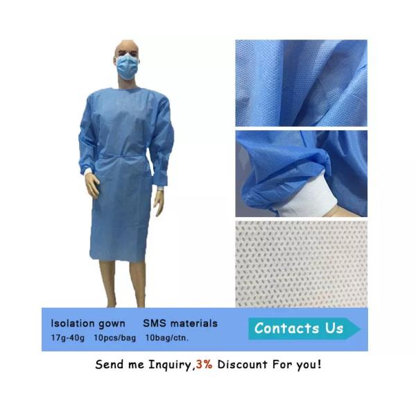 Buy cheap Medical Level 3 Waterproof SMS Surgical Gowns Aami Level 4 Sterile Reinforced from wholesalers