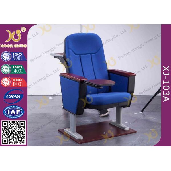 Quality Anti Stain Fabric Material Auditorium Chairs With Normal Iron Leg Box And Table for sale