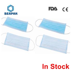 China Disposable Non-woven Eco-friendly Fabric3 Ply Face Mask CE FDA Certificate Earloop on sale