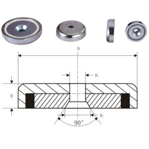 Buy cheap Neodymium Pot magnets/Cup Magnets With Countersunk Holes,Screws, Hooks from wholesalers