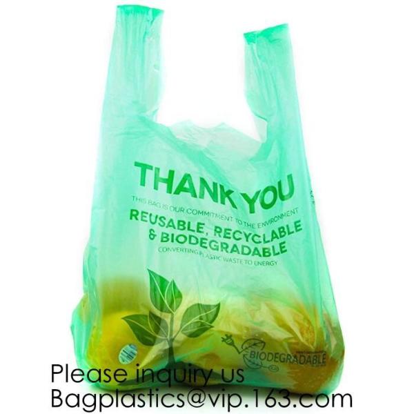Biodegradable Reusable Plastic T-Shirt Bag Eco Friendly Compostable Grocery
