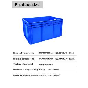 Buy cheap 600x400x320mm Heavy Duty Plastic Moving Crate Solid Box for Safe and Secure Transport from wholesalers