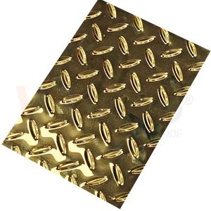 Buy cheap Rice Grain Diamond Embossed Stainless Steel Sheet Anti Skid Plate With Titanium Gold Color from wholesalers